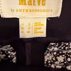 Maeve Black and White Floral Pants